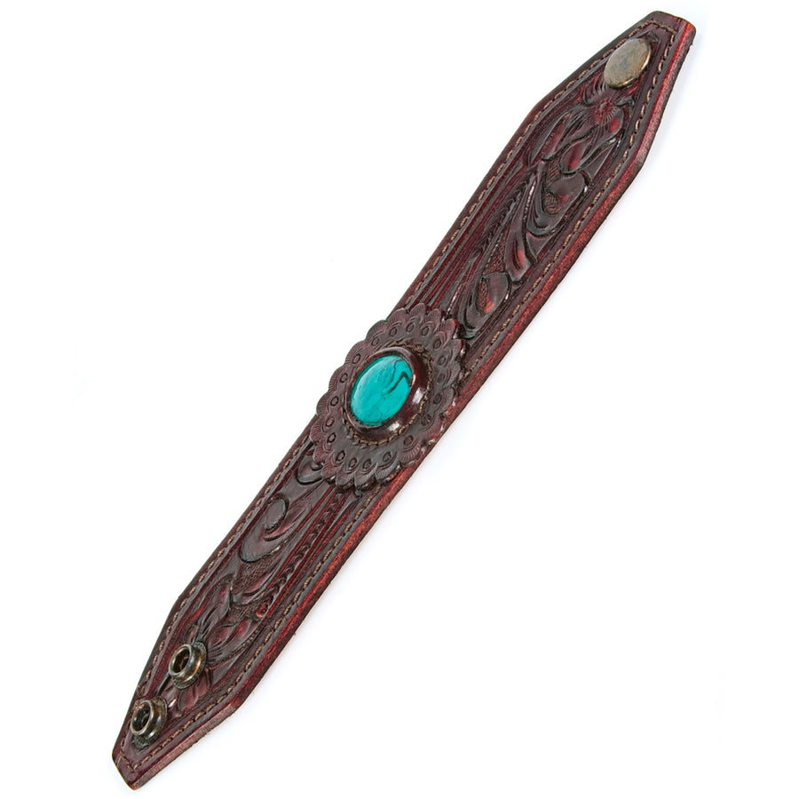 American Darling Bracelet Hand Tooled Carved Genuine Leather Women | Handmade Western Rustic
