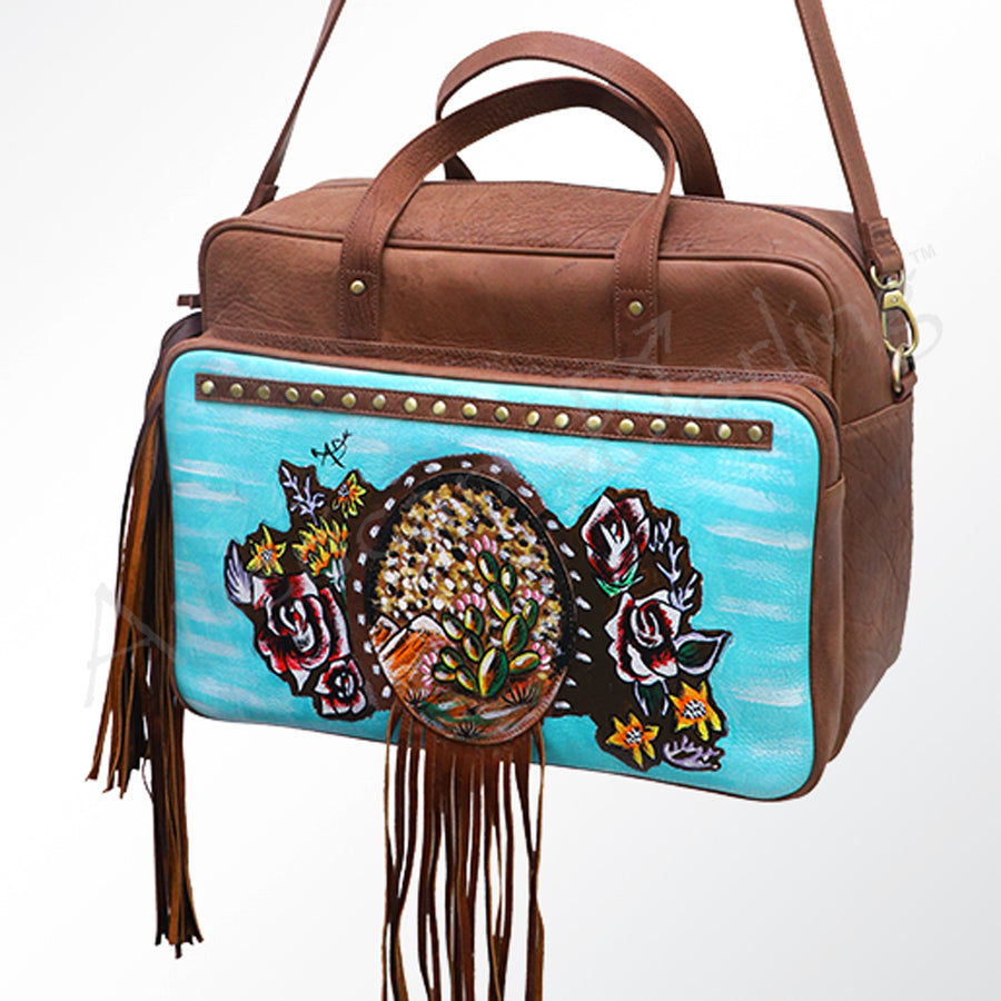 American Darling Hand Painted Duffel Genuine Leather Women Bag Western Handbag Purse - Uhorse