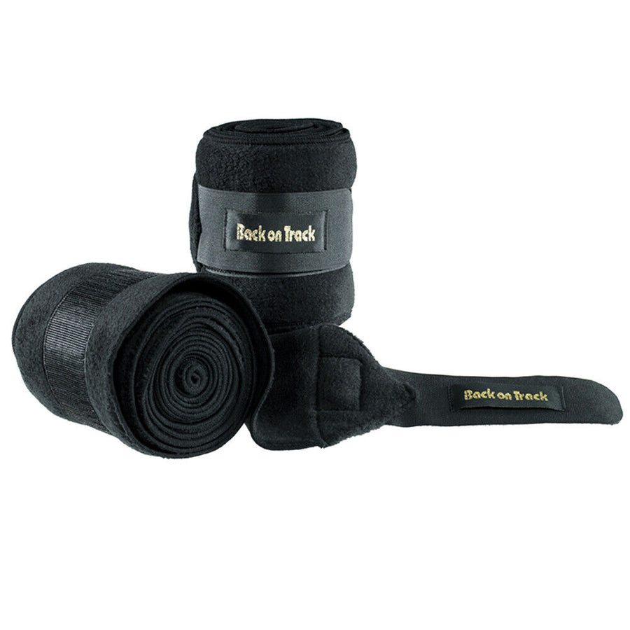 11' Back On Track Polo Leg Wraps (Fleece) (Pair) Black by Hilason – Cowboy and equestrian accessories