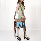 American Darling Signature Crossbody Hand Tooled Upcycled Wool Genuine Leather Women Bag Western Handbag Purse | for Cute