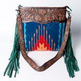 American Darling SIGNATURE CROSSBODY Hand Tooled Upcycled Wool Genuine Leather women bag western handbag purse