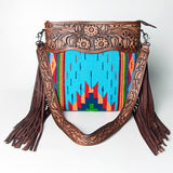 American Darling SIGNATURE CROSSBODY Hand Tooled Upcycled Wool Genuine Leather women bag western handbag purse