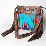 American Darling SIGNATURE CROSSBODY Hand Tooled Upcycled Wool Genuine Leather women bag western handbag purse