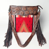 American Darling SIGNATURE CROSSBODY Hand Tooled Upcycled Wool Genuine Leather women bag western handbag purse