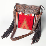 American Darling SIGNATURE CROSSBODY Hand Tooled Upcycled Wool Genuine Leather women bag western handbag purse