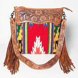 American Darling SIGNATURE CROSSBODY Hand Tooled Upcycled Wool Genuine Leather women bag western handbag purse