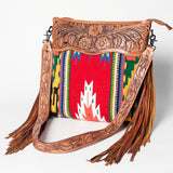 American Darling SIGNATURE CROSSBODY Hand Tooled Upcycled Wool Genuine Leather women bag western handbag purse