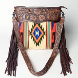 American Darling SIGNATURE CROSSBODY Hand Tooled Upcycled Wool Genuine Leather women bag western handbag purse