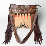 American Darling SIGNATURE CROSSBODY Hand Tooled Upcycled Wool Genuine Leather women bag western handbag purse