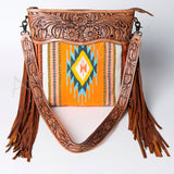 American Darling SIGNATURE CROSSBODY Hand Tooled Upcycled Wool Genuine Leather women bag western handbag purse