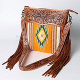 American Darling SIGNATURE CROSSBODY Hand Tooled Upcycled Wool Genuine Leather women bag western handbag purse