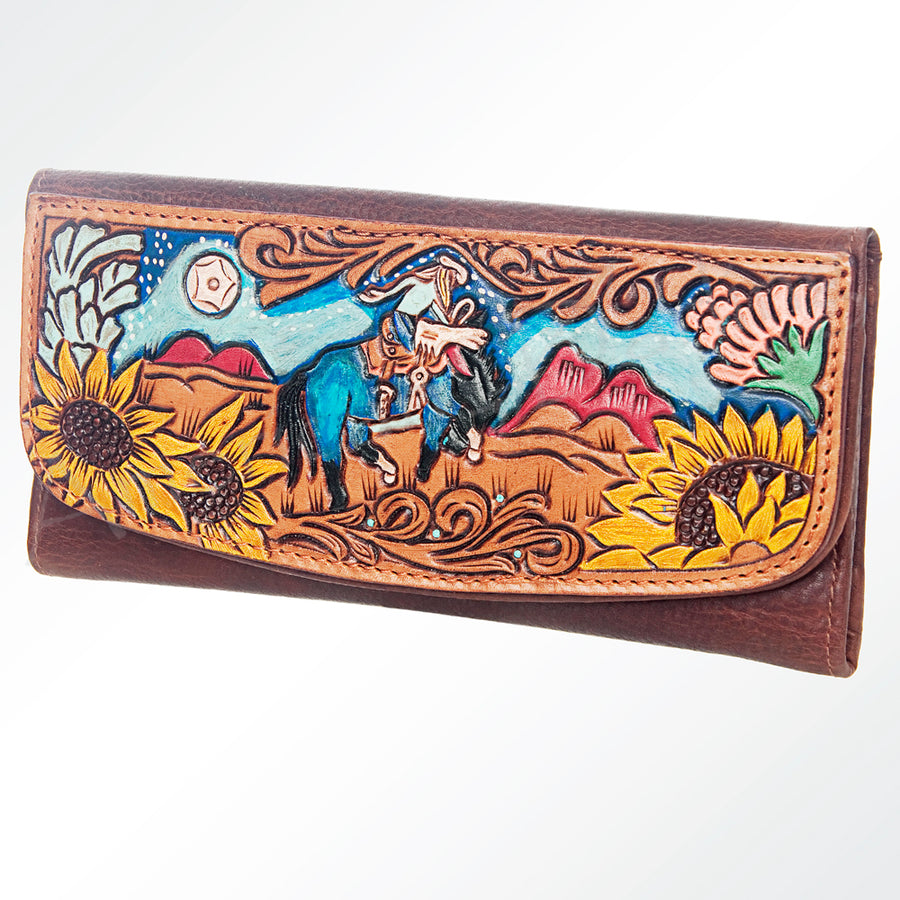 ADBGM102P28 American Darling Hand Tooled Genuine Leather Women Bag W. by Hilason – Cowboy and equestrian accessories