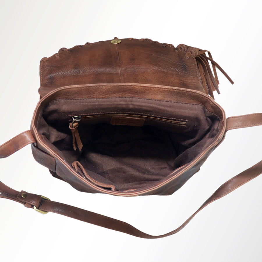 American Darling Cross body Bag, Hand-Painted Genuine Leather, Western Style Bag with Tassels and YKK Zipper