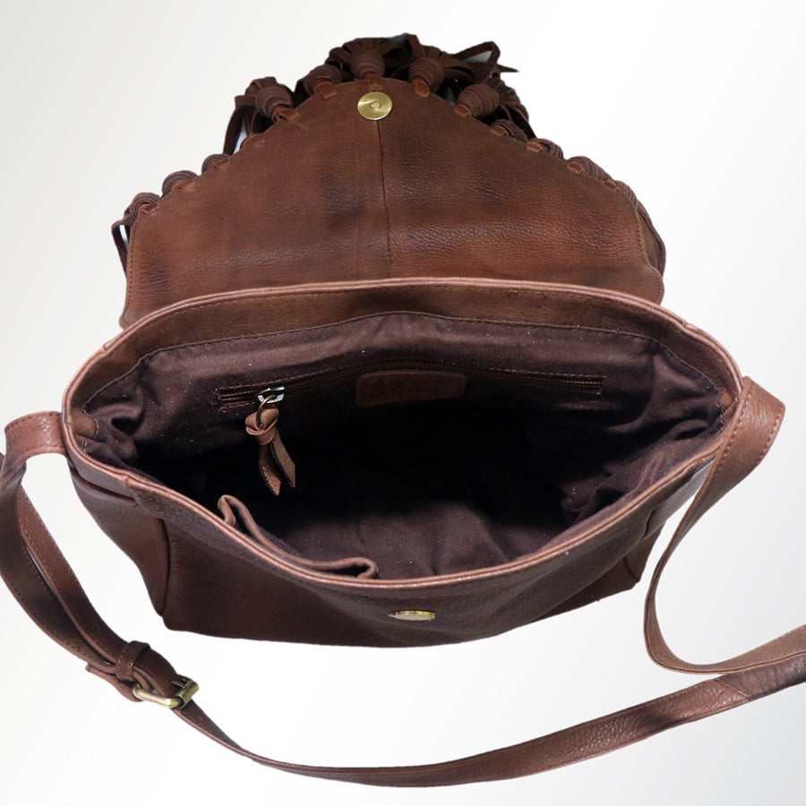 American Darling Cross body Bag, Hand-Painted Genuine Leather, Western Style Bag with Tassels and YKK Zipper