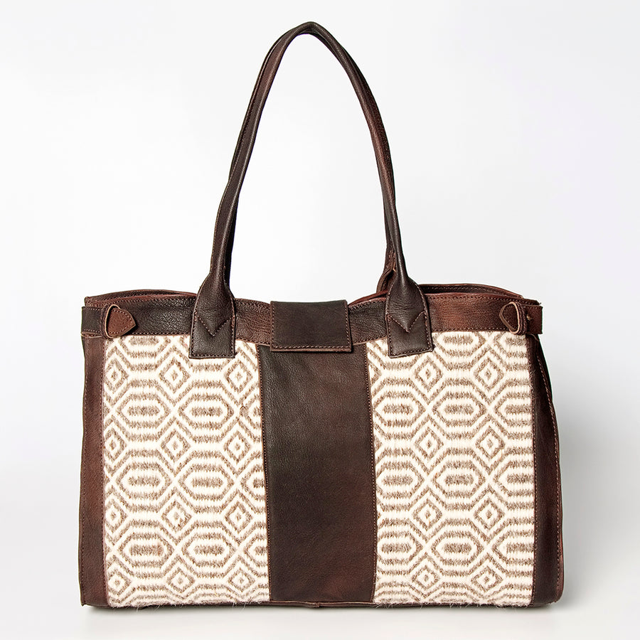 American Darling Duffel Genuine Leather Upcycled Wool Women Bag Western Handbag Purse | Tote Bags