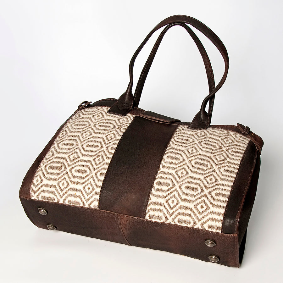 American Darling Duffel Genuine Leather Upcycled Wool Women Bag Western Handbag Purse | Tote Bags