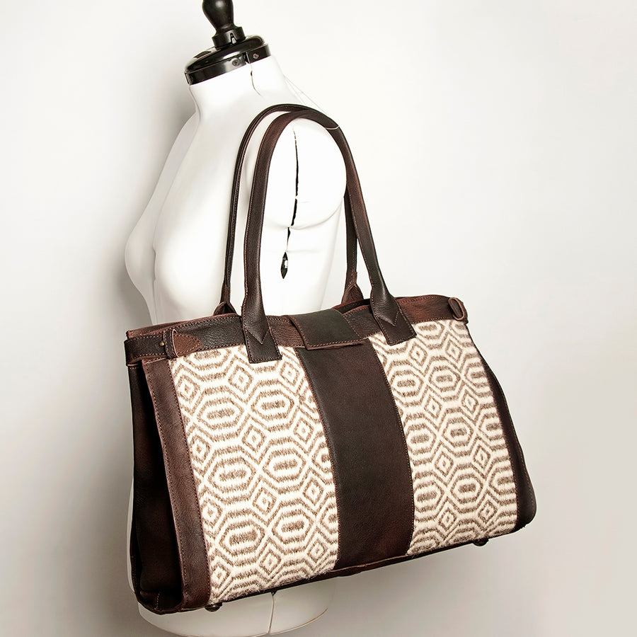 American Darling Duffel Genuine Leather Upcycled Wool Women Bag Western Handbag Purse | Tote Bags