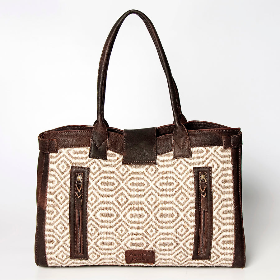 American Darling Duffel Genuine Leather Upcycled Wool Women Bag Western Handbag Purse | Tote Bags
