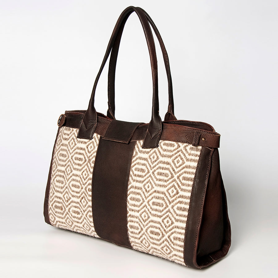 American Darling Duffel Genuine Leather Upcycled Wool Women Bag Western Handbag Purse | Tote Bags - Uhorse