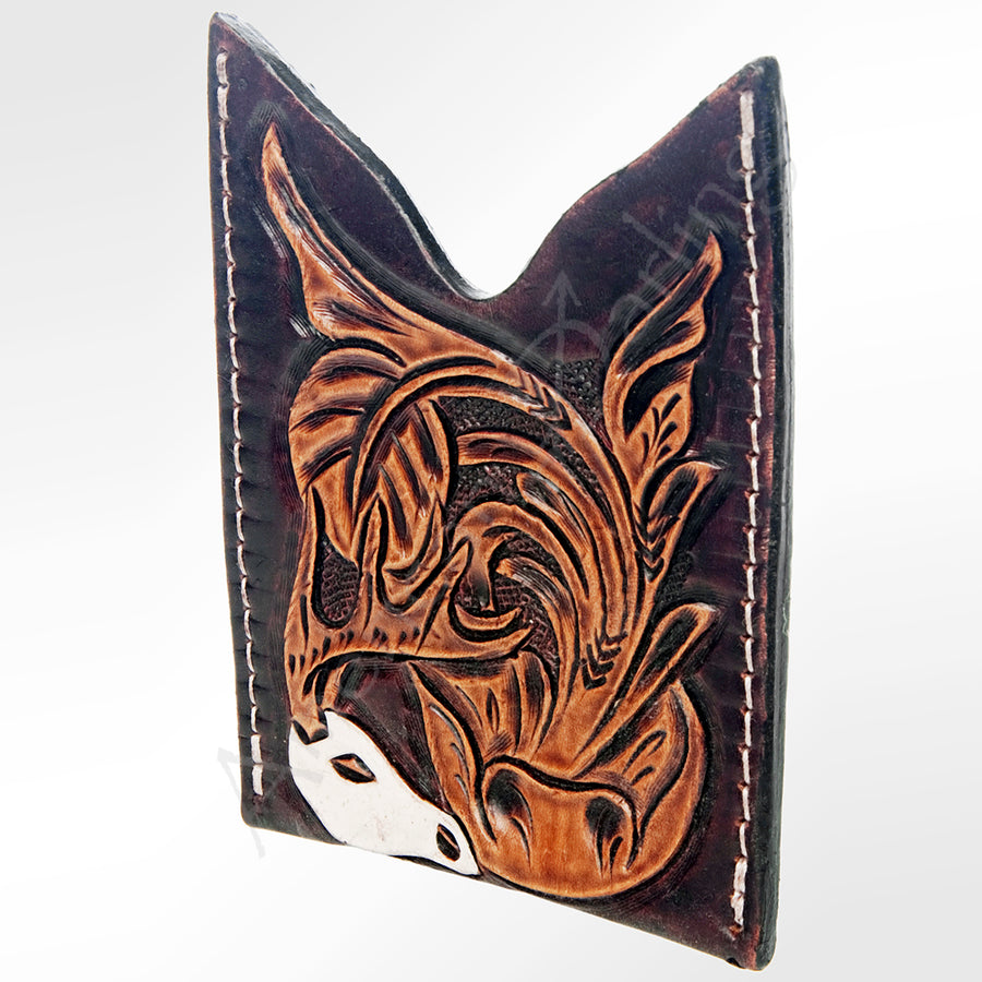 American Darling ADCCF101 Card-Holder Hand Tooled Genuine Leather by Hilason – Cowboy and equestrian accessories