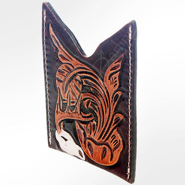 American Darling ADCCF104 Card-Holder Hand Tooled Genuine Leather by Hilason – Cowboy and equestrian accessories