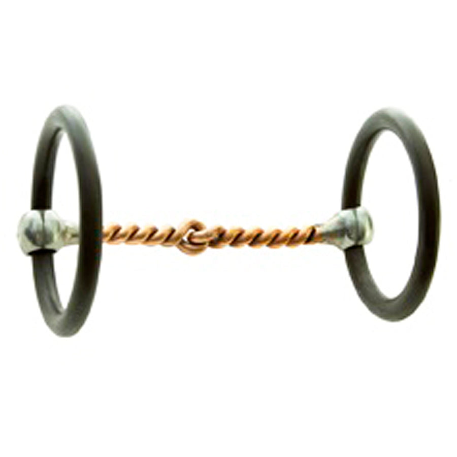Twisted wire snaffle bit with rubber rings - Uhorse
