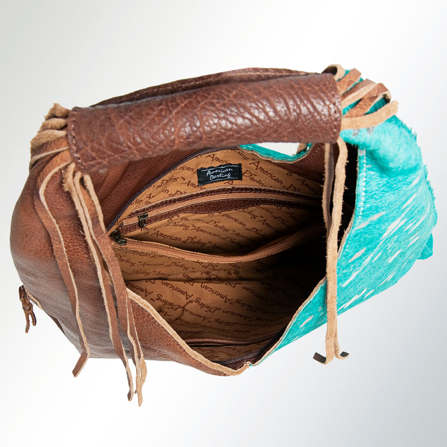 American Darling Hobo Bag Hair-On Cowhide Genuine Leather Western Purse with Fringes YKK Zipper & Well-compartmentalized