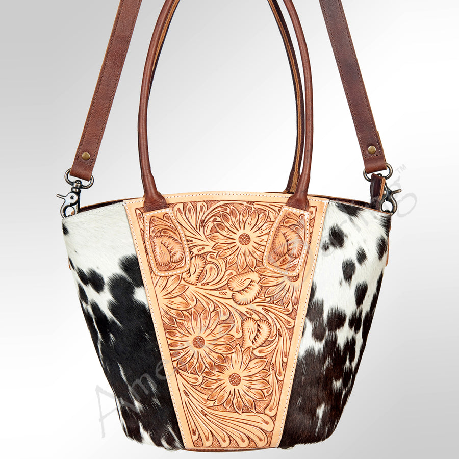 American Darling Hobo Bag Hand Tooled Floral Carved Cowhide Genuine Leather Western Bag with YKK Zipper