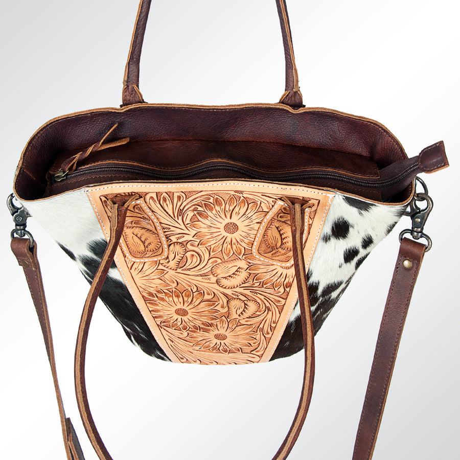 American Darling Hobo Bag Hand Tooled Floral Carved Cowhide Genuine Leather Western Bag with YKK Zipper