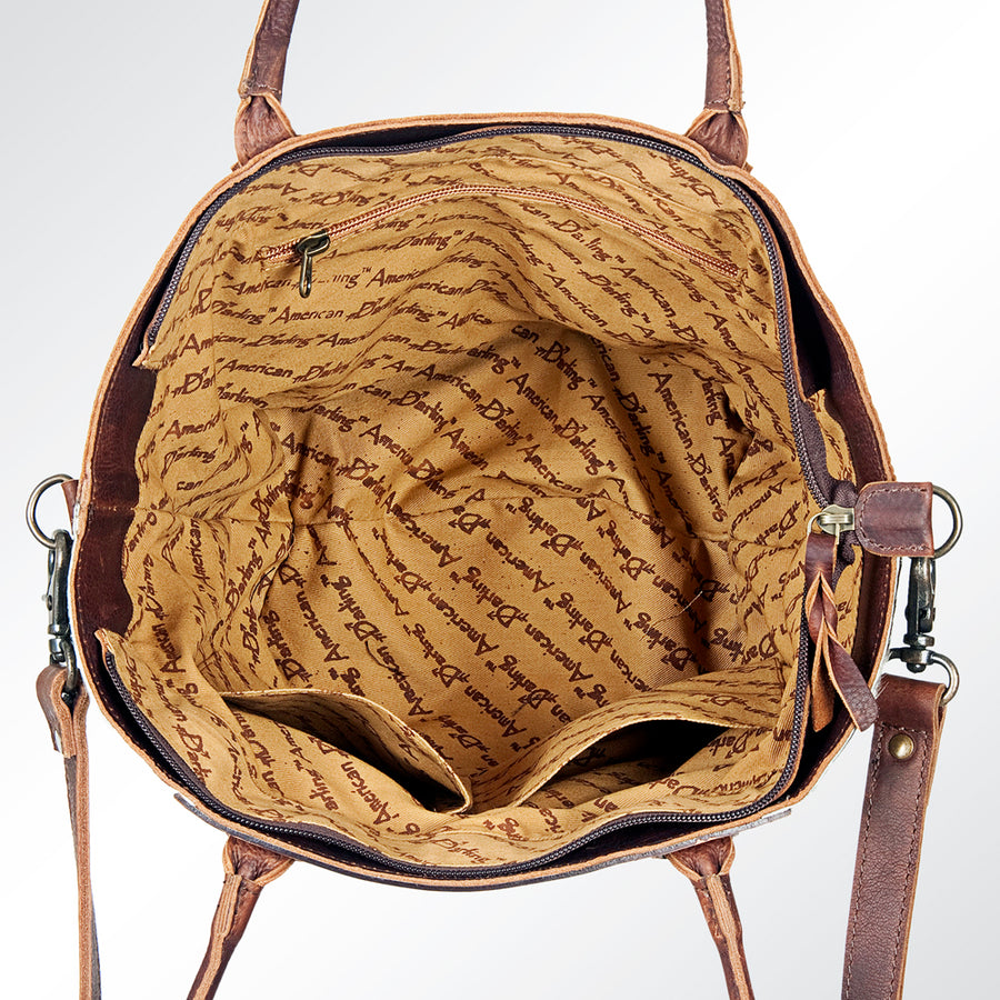 American Darling Hobo Bag Hand Tooled Floral Carved Cowhide Genuine Leather Western Bag with YKK Zipper