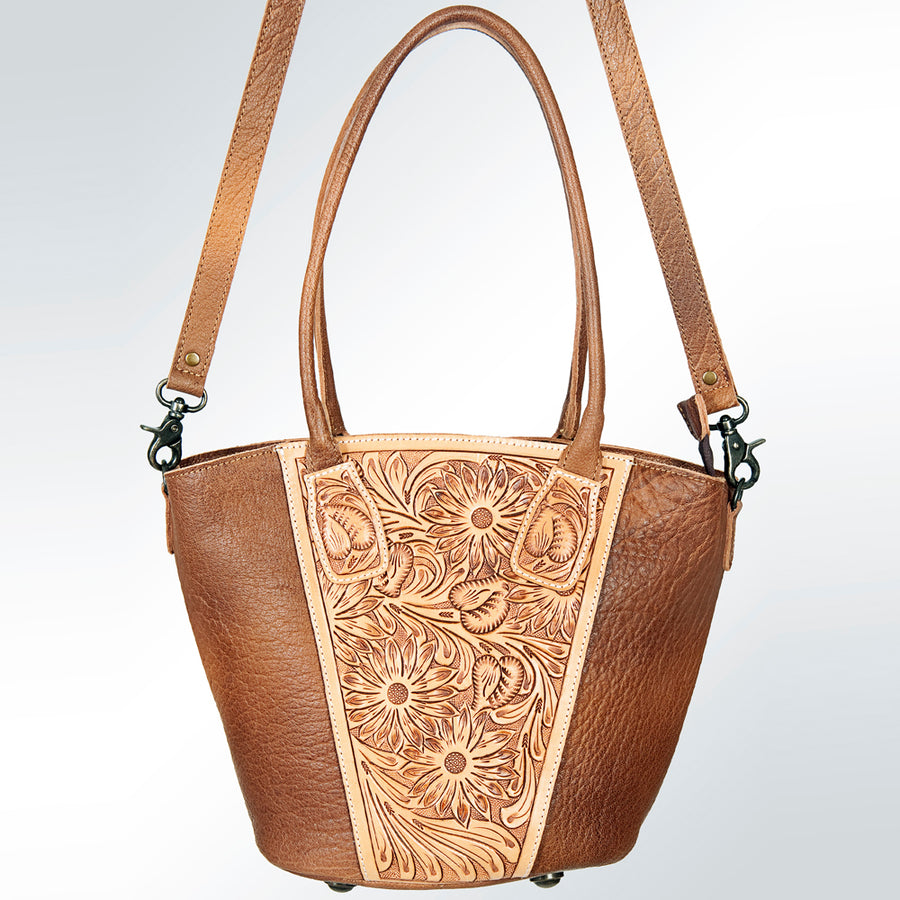 American Darling Hobo Bag Hand Tooled Floral Carved Cowhide Genuine Leather Western Bag with YKK Zipper