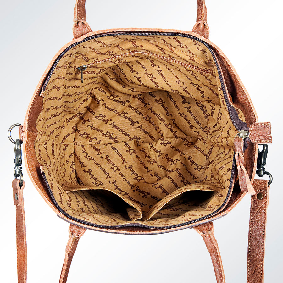 American Darling Hobo Bag Hand Tooled Floral Carved Cowhide Genuine Leather Western Bag with YKK Zipper
