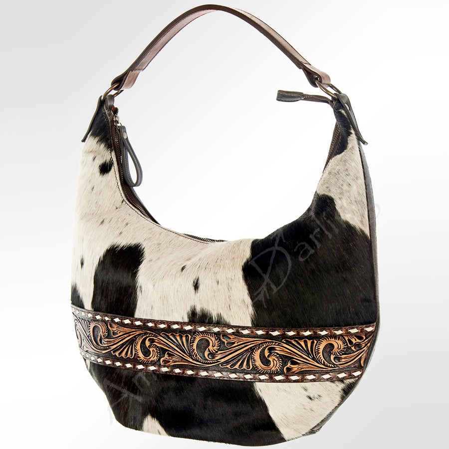 American Darling Hobo Hand Tooled Hair On Genuine Leather Western Women Bag | Handbag Purse Bags for Cute - Uhorse