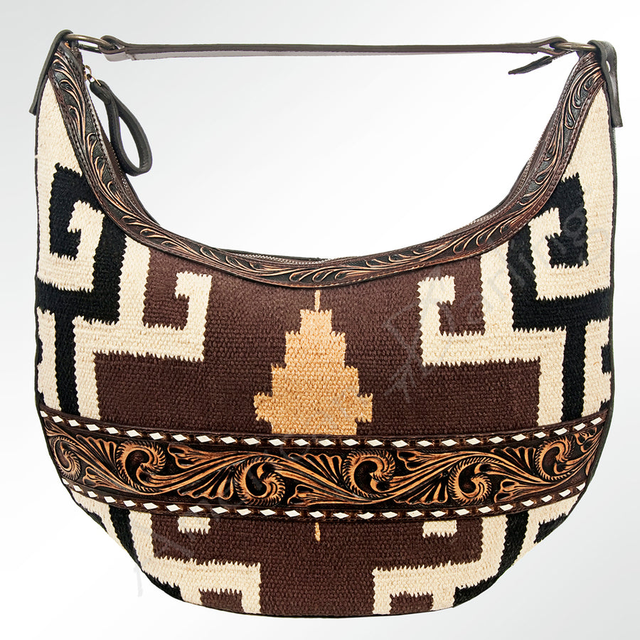 American Darling Hobo Hand Tooled Saddle Blanket Genuine Leather Western Women Bag | Handbag Purse Bags for Cute