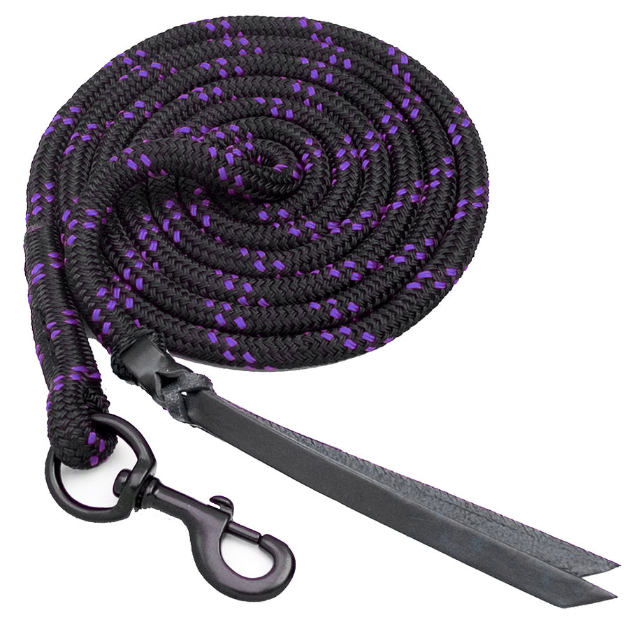 12 Ft Toklat H. Blocker Lead Rope Double Leather Popper Purple – by Hilason – Cowboy and equestrian accessories