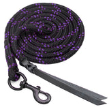 12 Ft Toklat Horse Blocker Lead Rope Double Leather Popper Purple