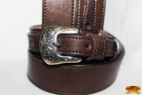 Western Hilason Genuine Leather Mens Ranger Belt 1.5" Width