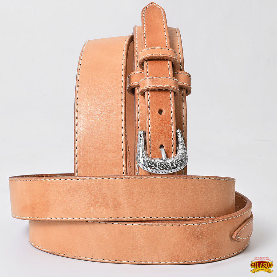 HILASON Western Genuine Leather Belt for Men Women Cowboy Cowgirl Handmade Unisex Basketweave Heavy Duty Belt