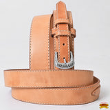 HILASON Western Genuine Leather Belt for Men Women Cowboy Cowgirl Handmade Unisex Full Grain Heavy Duty Engraved Buckle Belt