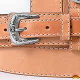 HILASON Western Genuine Leather Belt for Men Women Cowboy Cowgirl Handmade Unisex Full Grain Heavy Duty Engraved Buckle Belt