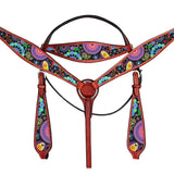 Hilason Western Horse Headstall Breast Collar Set American Leather