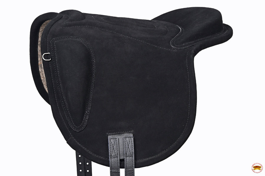 HILASON Western Baretek Bareback Pad Horsemanship Treeless Leather Black | Saddle Riding for Horses