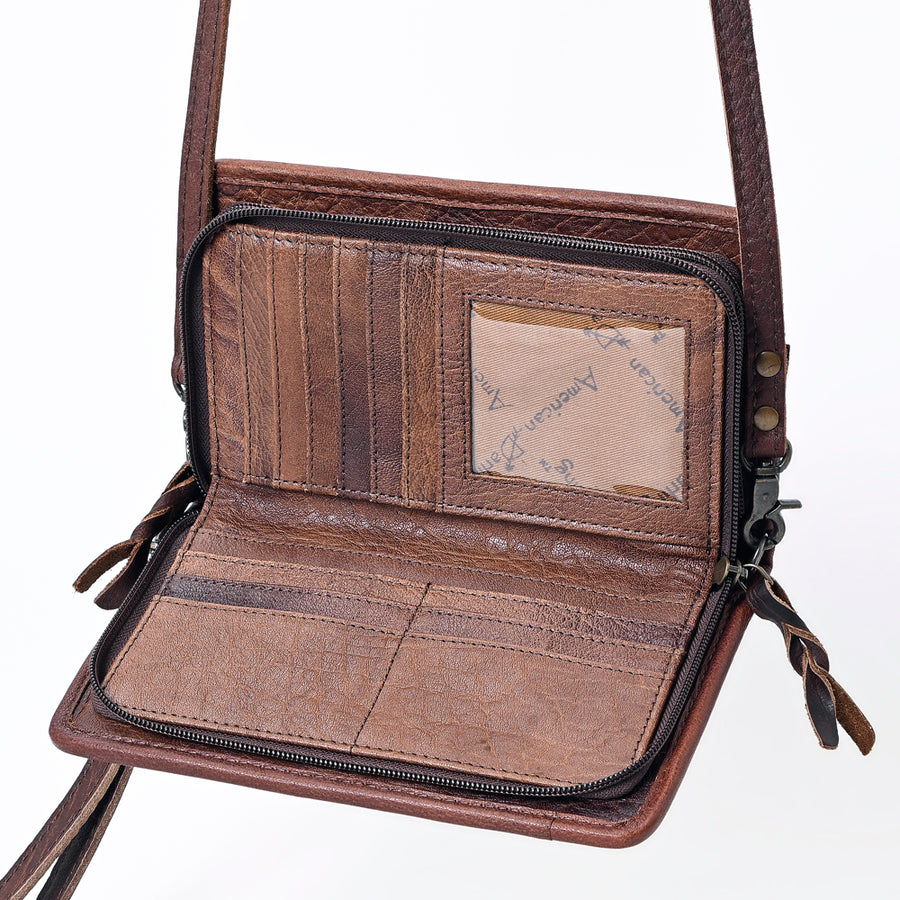 American Darling Organizer Hair On Genuine Leather Western Women Bag Handbag Purse | for Cute Travel