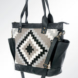 American Darling Tote Upcycled Wool Genuine Leather Women's Bag Western Handbag Purse | Travel Bags College Casual - Uhorse