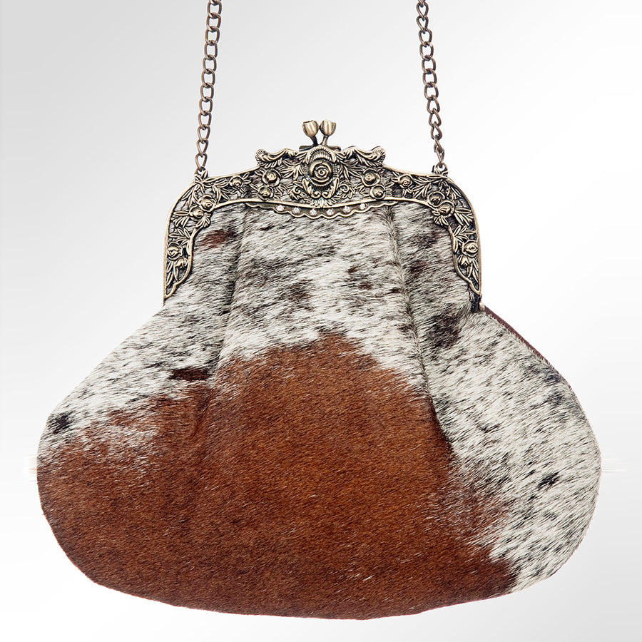 American Darling Hair-On Cowhide Western Leather Coin Purse Bag - Uhorse