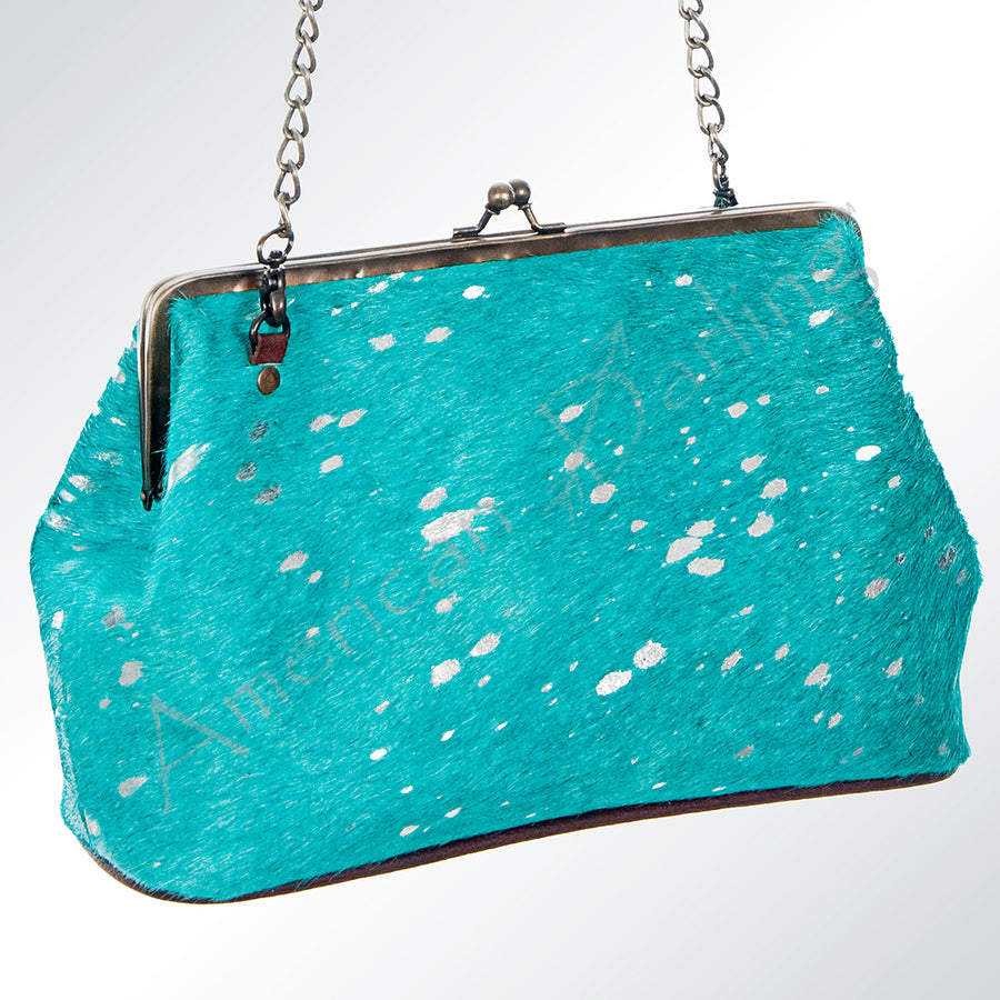 American Darling Hair-On Cowhide Western Leather Clutch Bag - Uhorse