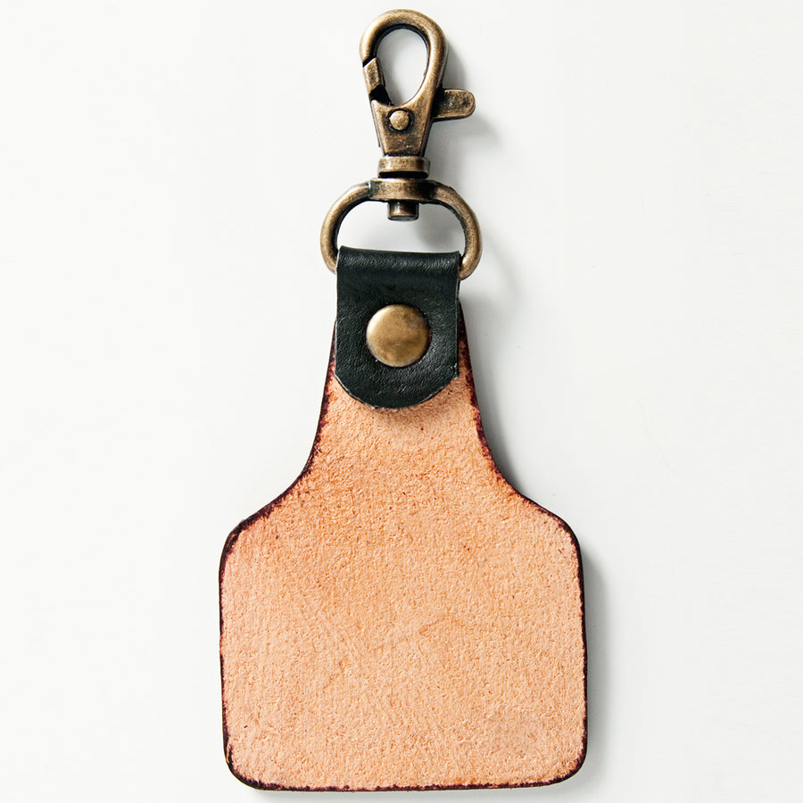 American Darling ADKR167 Hand Tooled Carved Genuine Leather Keyring