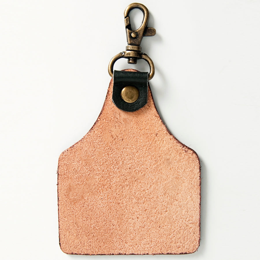 American Darling ADKR177 Hand Tooled Carved Genuine Leather Keyring