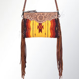 American Darling CrossBody Bag Saddle Blanket Fabric Genuine Leather Western Women Handbag Purse | for Cute Travel