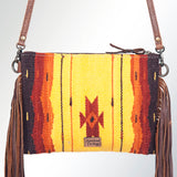 American Darling CrossBody Bag Saddle Blanket Fabric Genuine Leather Western Women Handbag Purse | for Cute Travel